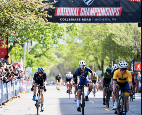 Elanor Finlayson at the Collegiate National Road Cycling Race in Madison, Wisconsin. Elanor Finlayson at the Collegiate National Road Cycling Race in Madison, Wisconsin.