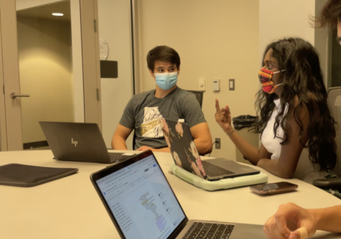 Chanda at the first in-person Student Hospital Connections Executive Board meeting of her presidency.