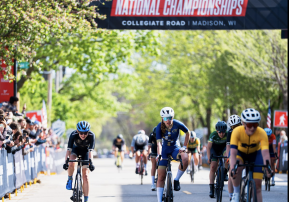 Elanor Finlayson at the Collegiate National Road Cycling Race in Madison, Wisconsin. Elanor Finlayson at the Collegiate National Road Cycling Race in Madison, Wisconsin.
